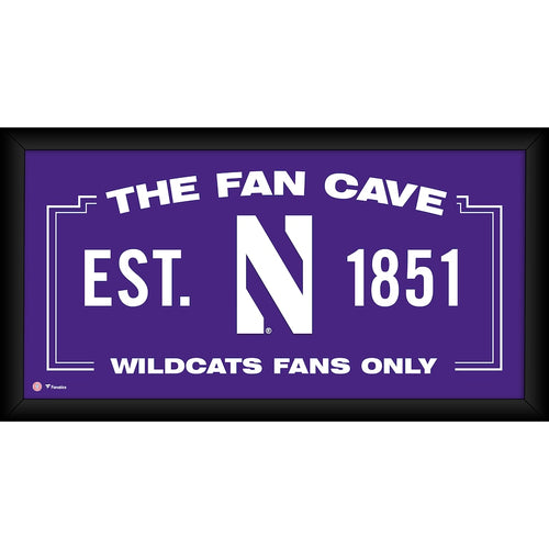 Northwestern Wildcats Framed 10'' x 20'' Fan Cave Collage