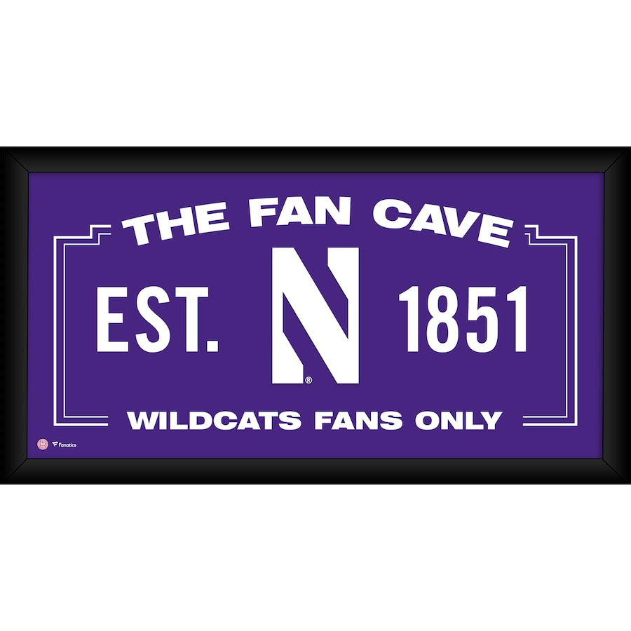 Northwestern Wildcats Framed 10'' x 20'' Fan Cave Collage