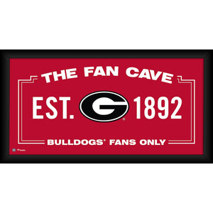 Georgia Bulldogs Framed 10'' x 20'' Fan Cave Collage