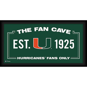 Miami Hurricanes Framed 10'' x 20'' Fan Cave Collage