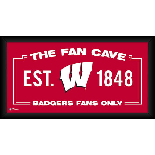 Wisconsin Badgers Framed 10'' x 20'' Fan Cave Collage