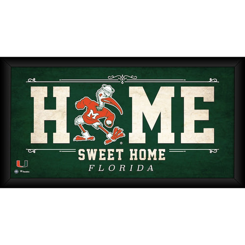 Miami Hurricanes Framed 10'' x 20'' Home Sweet Home Collage