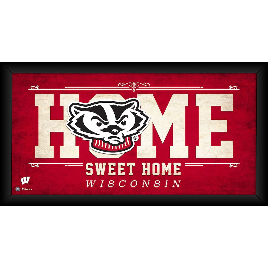 Wisconsin Badgers Framed 10'' x 20'' Home Sweet Home Collage