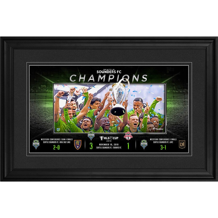 Seattle Sounders FC Framed 10'' x 18'' 2019 MLS Cup Champions Panoramic Photograph