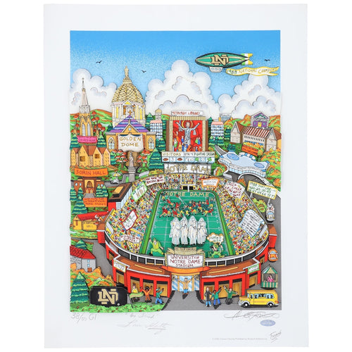 Lou Holtz Notre Dame Fighting Irish Autographed Fazzino Pop Art with ''Go Irish'' Inscription - Limited Edition of 50