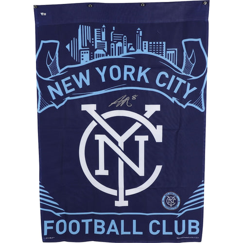 Alexander Ring New York City FC Autographed Blue Team Logo Banner