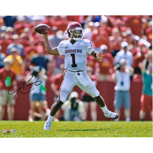 Kyler Murray Oklahoma Sooners Autographed 16'' x 20'' Jump Throwing Photograph