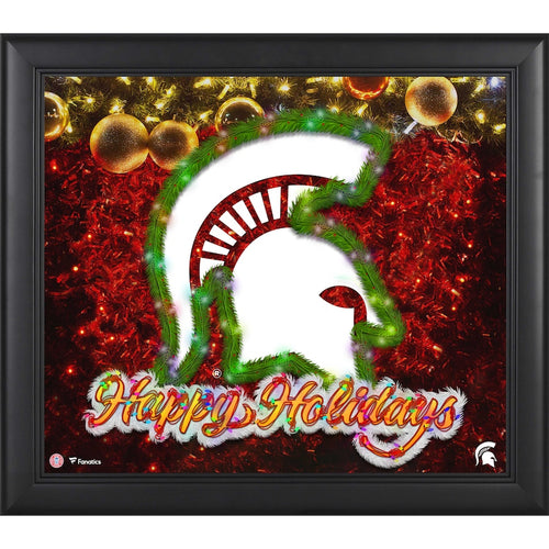 Michigan State Spartans Framed 15'' x 17'' Happy Holidays Collage