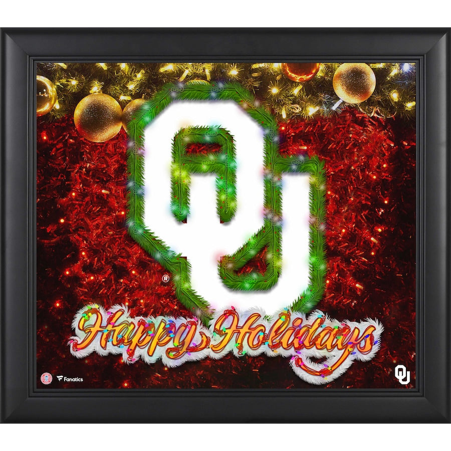 Oklahoma Sooners Framed 15'' x 17'' Happy Holidays Collage