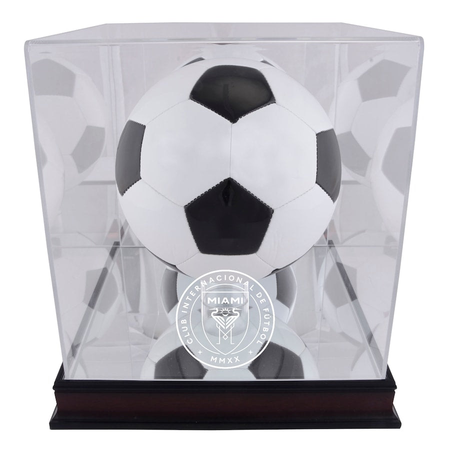 Inter Miami CF Mahogany Team Logo Soccer Ball Display Case
