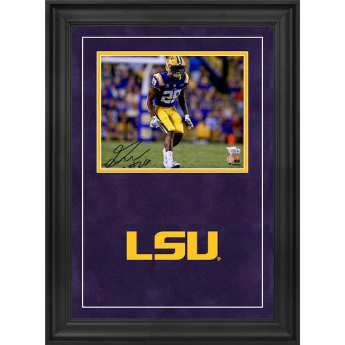 Greedy Williams LSU Tigers Deluxe Framed Autographed 8'' x 10'' DB Stance Photograph