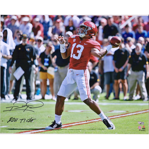 Tua Tagovailoa Alabama Crimson Tide Autographed 16'' x 20'' Passing Photograph with ''Roll Tide'' Inscription