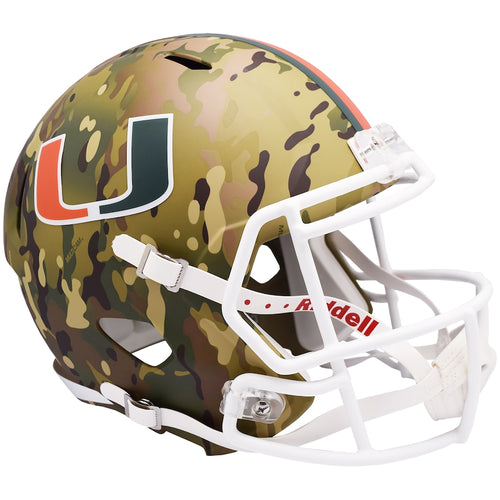 Miami Hurricanes Riddell Camo Alternate Speed Replica Helmet