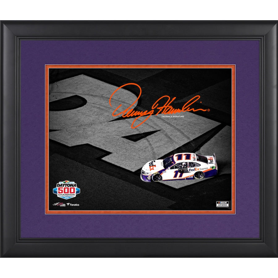 Denny Hamlin Framed 11'' x 14'' 2020 Daytona 500 Champion Facsimile Signature Photograph