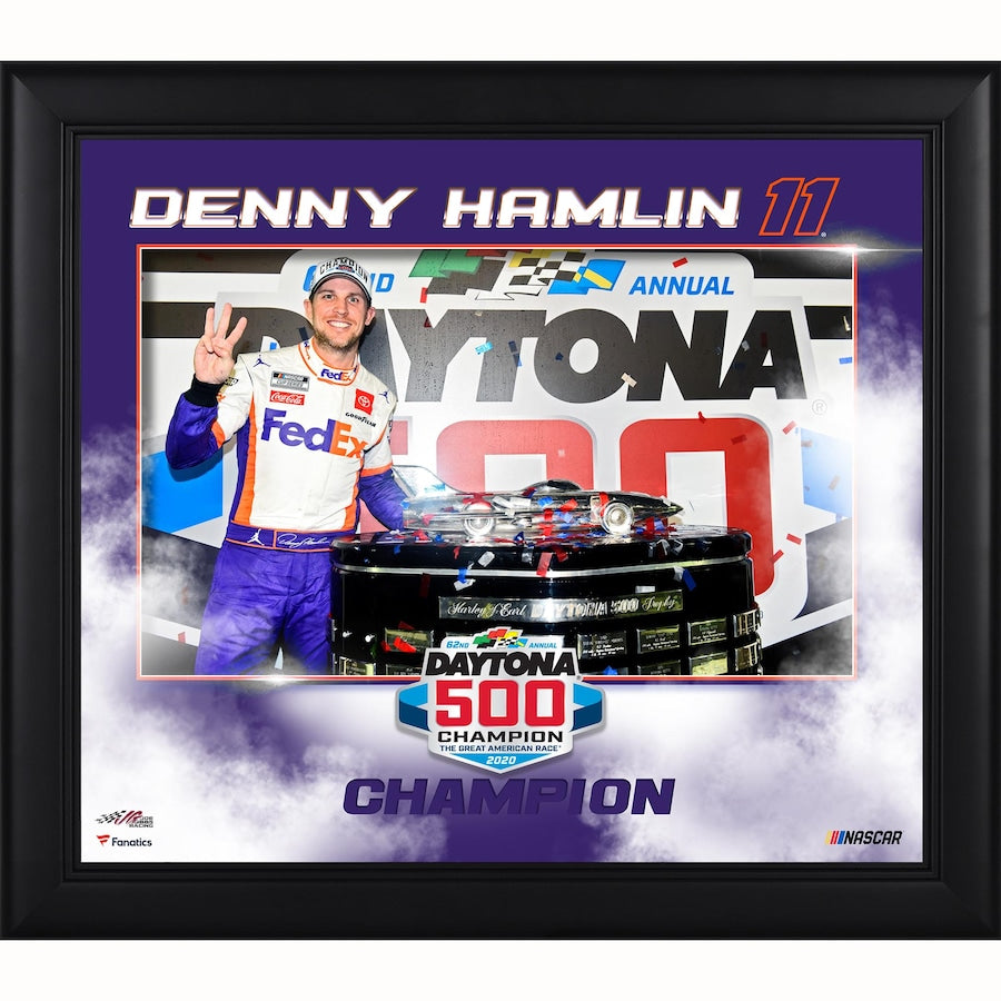Denny Hamlin Framed 15'' x 17'' 2020 Daytona 500 Champion Collage