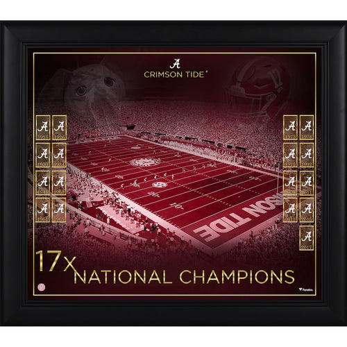 Alabama Crimson Tide Framed 15'' x 17'' Football Championship Count Collage