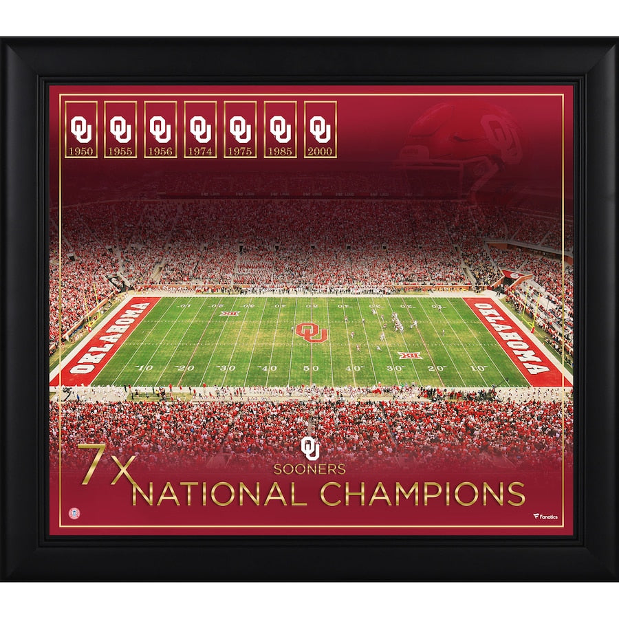 Oklahoma Sooners Framed 15'' x 17'' Football Championship Count Collage
