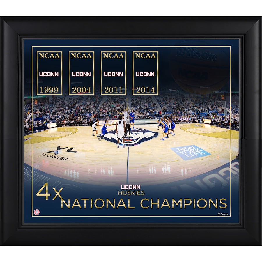 UConn Huskies Framed 15'' x 17'' Basketball Championship Count Collage