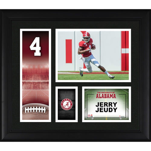 Jerry Jeudy Alabama Crimson Tide Framed 15'' x 17'' Player Core Collage