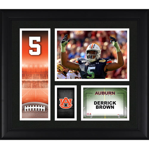 Derrick Brown Auburn Tigers Framed 15'' x 17'' Player Core Collage