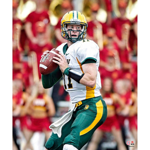 Carson Wentz North Dakota State Bison Unsigned Drop Back Pass Photograph