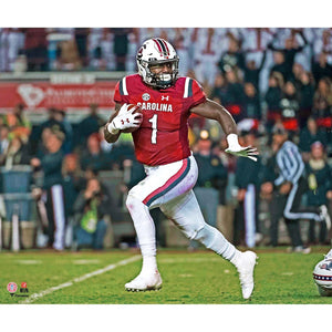 Deebo Samuel South Carolina Gamecocks Unsigned Red Jersey Running Photograph