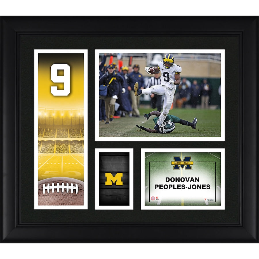 Donovan Peoples-Jones Michigan Wolverines Framed 15'' x 17'' Player Core Collage
