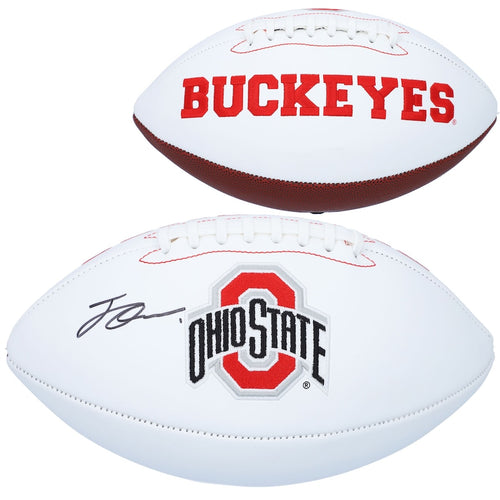 Jeff Okudah Ohio State Buckeyes Autographed White Panel Football