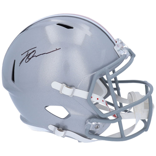 Jeff Okudah Ohio State Buckeyes Autographed Riddell Speed Replica Helmet