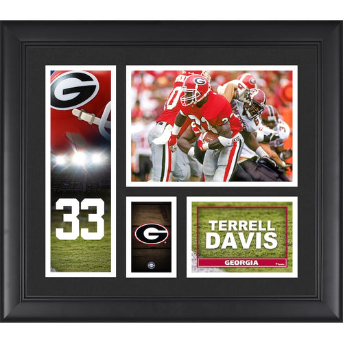 Terrell Davis Georgia Bulldogs Framed 15'' x 17'' Player Core Collage