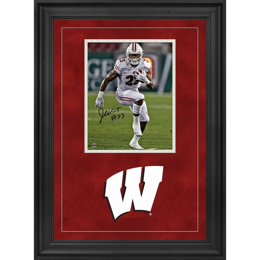 Jonathan Taylor Wisconsin Badgers Deluxe Framed Autographed 8'' x 10'' High Knee Photograph