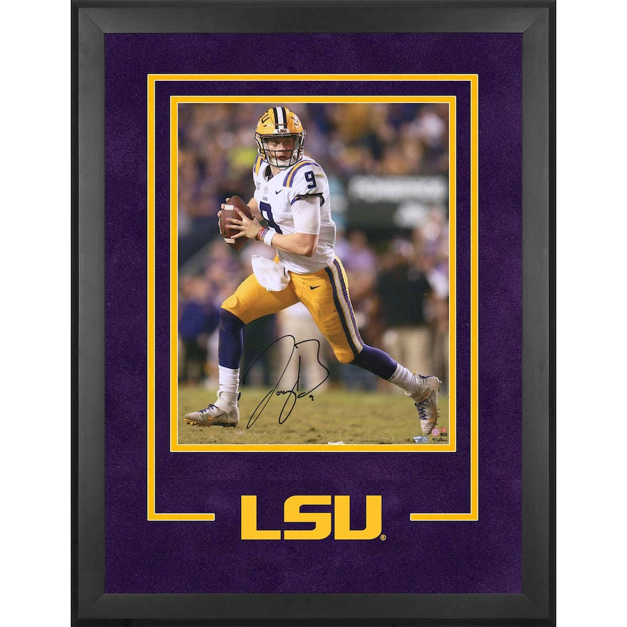 Joe Burrow LSU Tigers Deluxe Framed Autographed 16'' x 20'' Passing Photograph