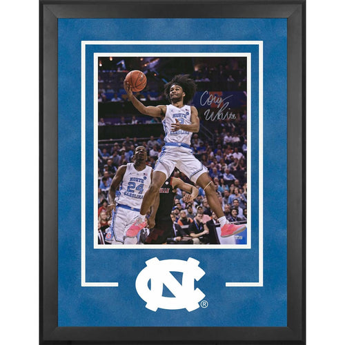Coby White North Carolina Tar Heels Deluxe Framed Autographed 16'' x 20'' Finger Roll Photograph