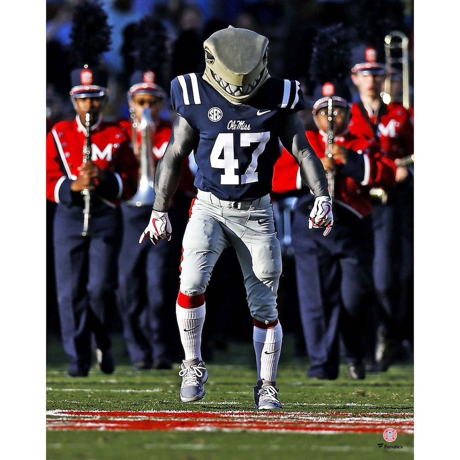 Ole Miss Rebels Unsigned Tony the Landshark Pre-Game Photograph