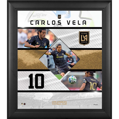 Carlos Vela LAFC Framed 15'' x 17'' Stitched Stars Collage