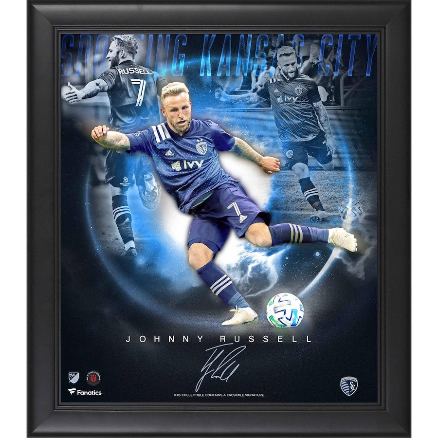 Johnny Russell Sporting Kansas City Framed 15'' x 17'' Stars of the Game Collage - Facsimile Signature