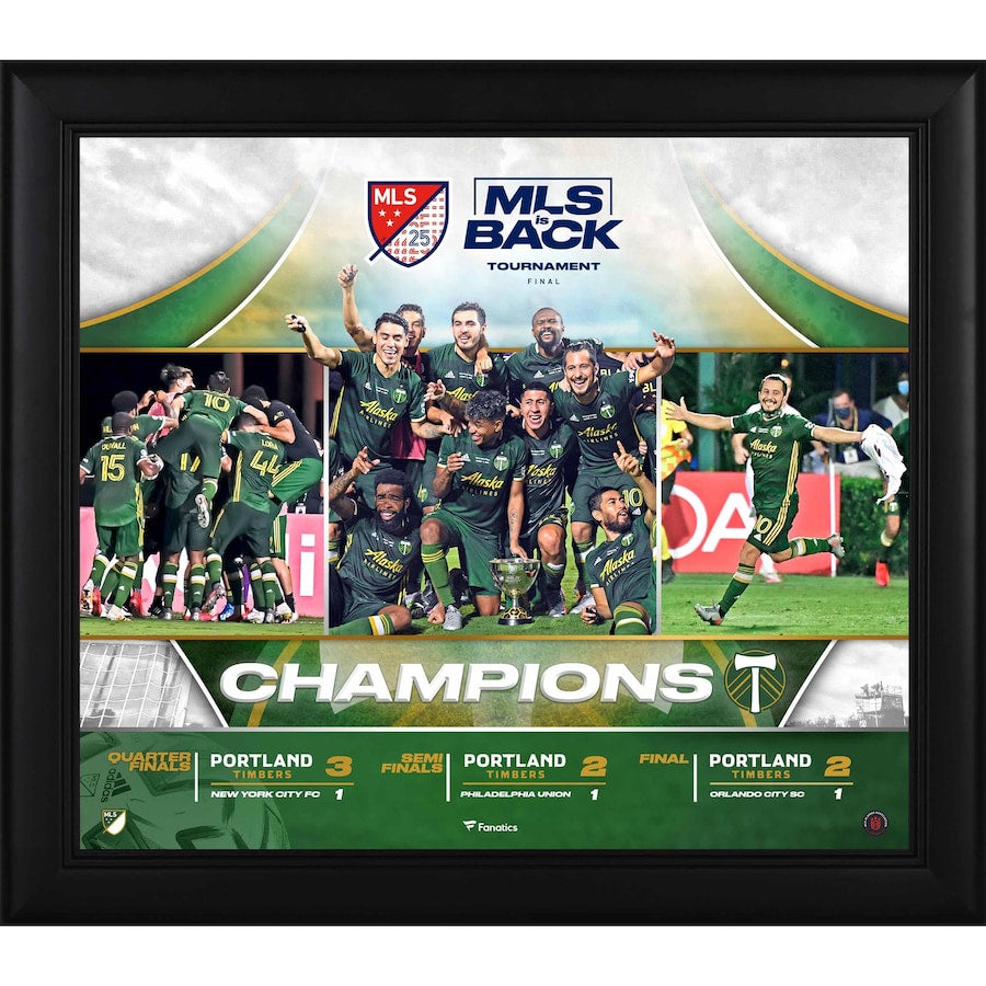 Portland Timbers Framed 15'' x 17'' 2020 MLS is Back Champions Collage