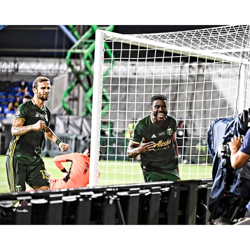 Larrys Mabiala Portland Timbers Unsigned MLS is Back Final Header Goal Celebration Photograph