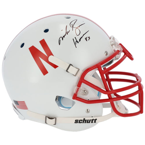 Mike Rozier Nebraska Huskers Autographed Riddell VSR4 Authentic Helmet with ''83 Heisman'' Inscription