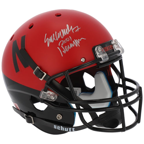Eric Crouch Nebraska Huskers Autographed Schutt Red & Black Replica Helmet with ''2001 Heisman'' Inscription