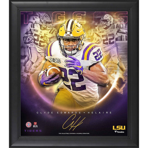 Clyde Edwards-Helaire LSU Tigers Framed 15'' x 17'' Stars of the Game Collage - Facsimile Signature