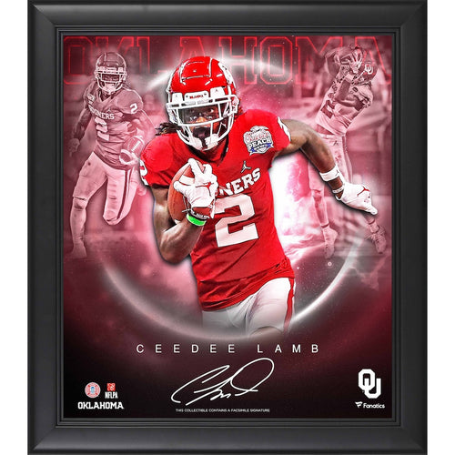 CeeDee Lamb Oklahoma Sooners Framed 15'' x 17'' Stars of the Game Collage - Facsimile Signature