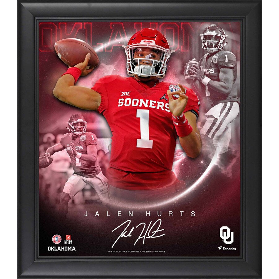Jalen Hurts Oklahoma Sooners Framed 15'' x 17'' Stars of the Game Collage - Facsimile Signature