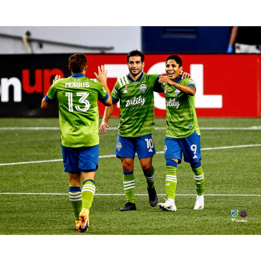 Raul Ruidiaz Seattle Sounders FC Unsigned Goal Celebration in Win vs. San Jose Earthquakes Photograph
