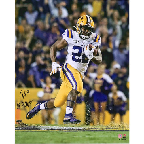 Clyde Edwards-Helaire LSU Tigers Autographed 16'' x 20'' Solo Run Photograph with ''19 Champs'' Inscription