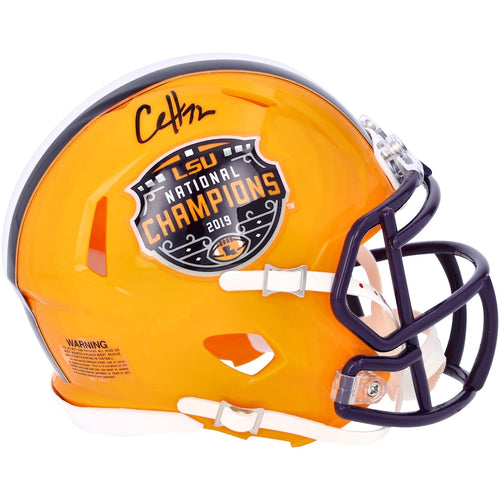 Clyde Edwards-Helaire LSU Tigers Autographed College Football Playoff 2019 National Champions Riddell Speed Mini Helmet