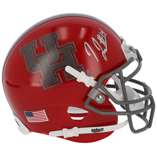 Isaiah Johnson Houston Cougars Autographed Schutt Red & Gray Mini Helmet