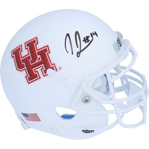 Isaiah Johnson Houston Cougars Autographed Schutt White Mini Helmet