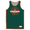 Miami Hurricanes Team-Issued #12 Green Reversible Jersey from the Basketball Program - Size XL