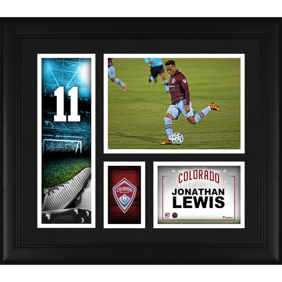 Jonathan Lewis Colorado Rapids Framed 15'' x 17'' Player Core Collage